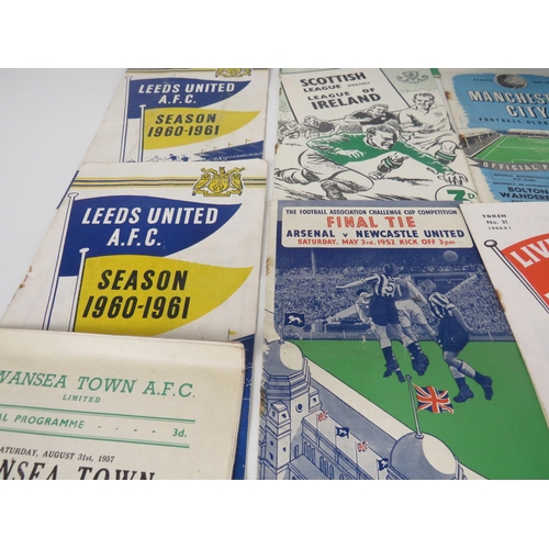 104 - SHOE BOX FULL OF OLD FOOTBALL AND RUGBY LEAGUE PROGRAMMES 1950's AND 60's INCLUDES WAKEFIELD TRINITY... 