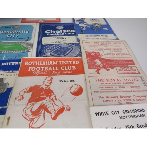 104 - SHOE BOX FULL OF OLD FOOTBALL AND RUGBY LEAGUE PROGRAMMES 1950's AND 60's INCLUDES WAKEFIELD TRINITY... 