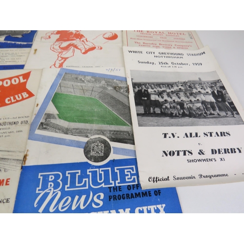 104 - SHOE BOX FULL OF OLD FOOTBALL AND RUGBY LEAGUE PROGRAMMES 1950's AND 60's INCLUDES WAKEFIELD TRINITY... 