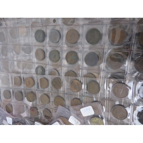 51 - TRAY OF OLD GB COINAGE IN SLEEVES INCLUDES EARLY PENNIES, THREE PENCES etc