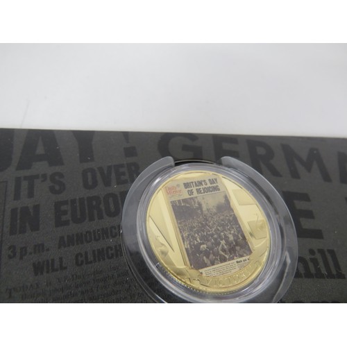 54 - 8 x COIN COLLECTIONS INCLUDES REMEMBERING WWII, VE DAY CHRONICLE, WINSTON CHURCHILL ETC