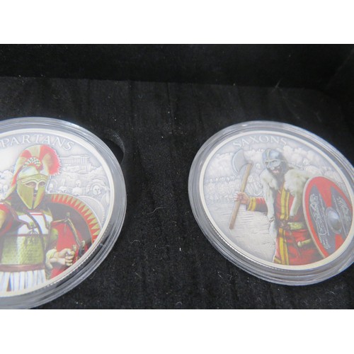 56 - OVERSIZED COLLECTORS COINS AND SETS INCLUDES WARRIORS OF THE ANCIENT WORLD etc