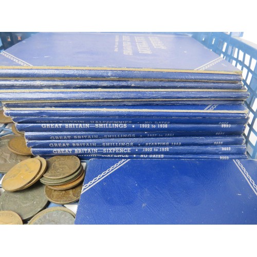 57 - OLD GB LOOSE COINAGE AND COLLECTION FOLDERS- BRITAINS FIRST DECIMAL COINS AND GREAT BRITAIN COLLECTI... 