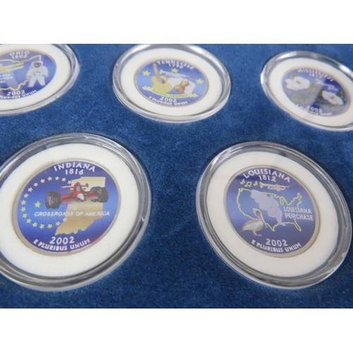 65 - COIN SETS INCLUDES COASTAL WILDFIRE 101 COLLECTION, 2002 COLOURED STATEHEAD QUARTER DOLLARS etc