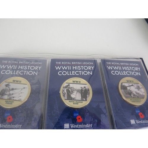 67 - COIN COLLECTIONS INCLUDES THE ROYAL WEDDING COLLECTION, BRITISH LEGION WWII HISTORY COLLECTION AND A... 