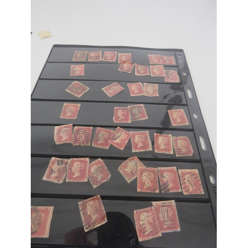 118 - 2 x PAGES OF VICTORIAN STAMPS, PENNY REDS AND EUROPEAN