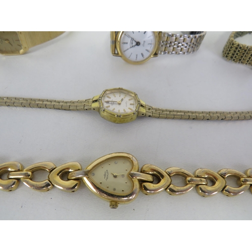 206 - 8 x ROTARTY QUARTZ WATCHES AND ONE BRACELET INCLUDING GOLD AND SILVER TONE