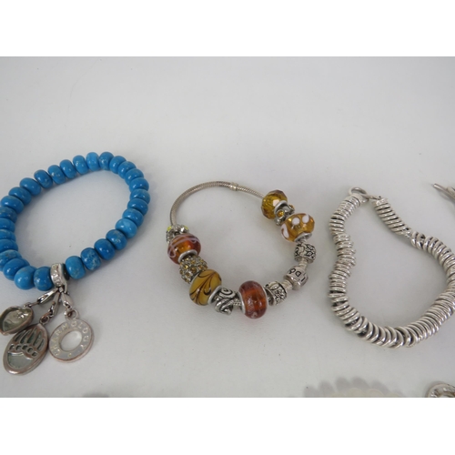 207 - SELECTION OF CHARM BRACELETS AND NECKLACES INCLUDING CHARMOLOGY, PANDORA SNAKE BRACELET etc