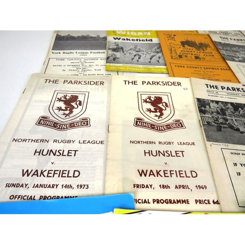 128 - 35 x WAKEFIELD TRINITY AWAY PROGRAMMES - mostly 1960's