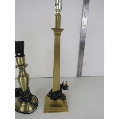 134 - 2 x BRASS TABLE LAMPS BOTH WORKING