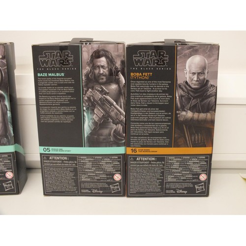 36 - 5x STAR WARS THE BLACK SERIES ACTION FIGURES TO INCLUDE OBI-WAN KENOBI, BOBA FETT ETC - ALL BOXED AS... 