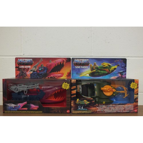 41 - 2x MASTERS OF THE UNIVERSE ACTION FIGURES TO INCLUDE LAND SHARK AND WIND RAIDER - BOXED AS NEW