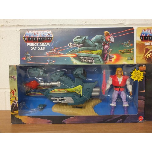 42 - 2x MASTERS OF THE UNIVERSE ACTION FIGURES TO INCLUDE BATTLE CAT AND PRINCE ADAM SKY SLED - BOXED AS ... 