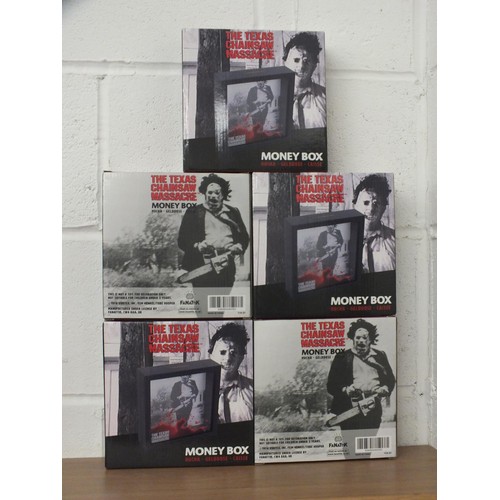 47 - 5x TEXAS CHAINSAW MASSACRE MONEY BOXES - ALL BOXED AS NEW