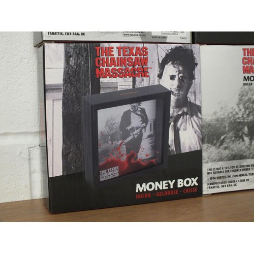 47 - 5x TEXAS CHAINSAW MASSACRE MONEY BOXES - ALL BOXED AS NEW