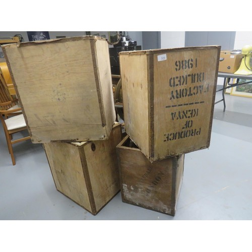 322 - 4 x WOODEN TEA CRATES