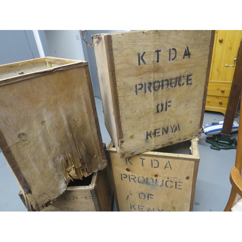 322 - 4 x WOODEN TEA CRATES