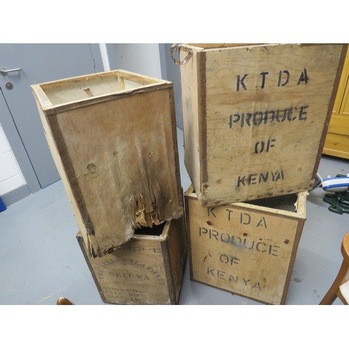 322 - 4 x WOODEN TEA CRATES