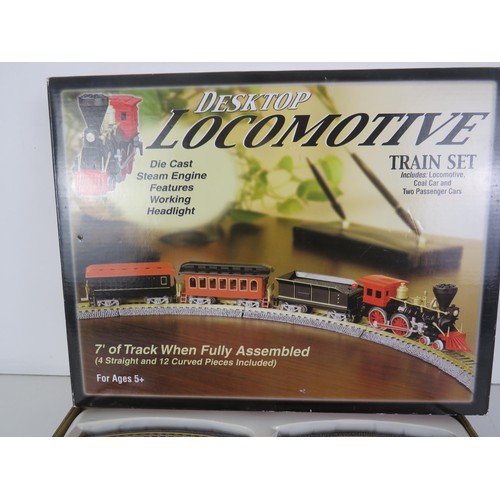 226 - BOXED DESKTOP DIECAST LOCOMOTIVE TRAIN SET