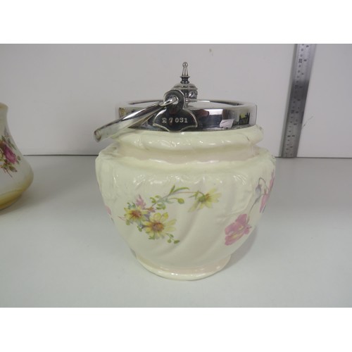 152 - TAYLOR TUNNICLIFFLE BISCUIT BARREL AND ART DECO BISCUIT BARREL