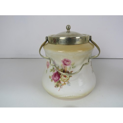 152 - TAYLOR TUNNICLIFFLE BISCUIT BARREL AND ART DECO BISCUIT BARREL