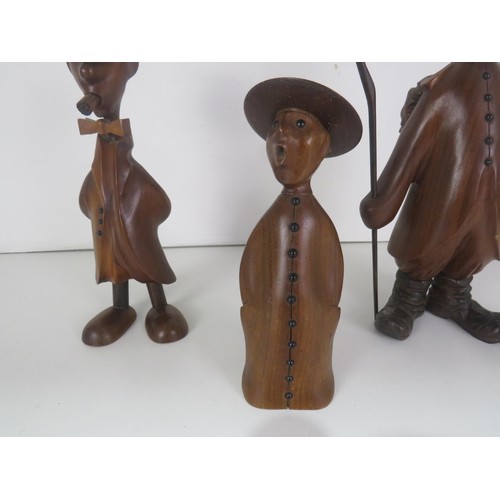 169 - THREE WOODEN ITALIAN FIGURES