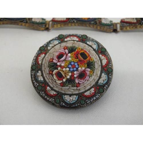 184 - ITALIAN MICRO MOSAIC BRACELET AND BROOCH