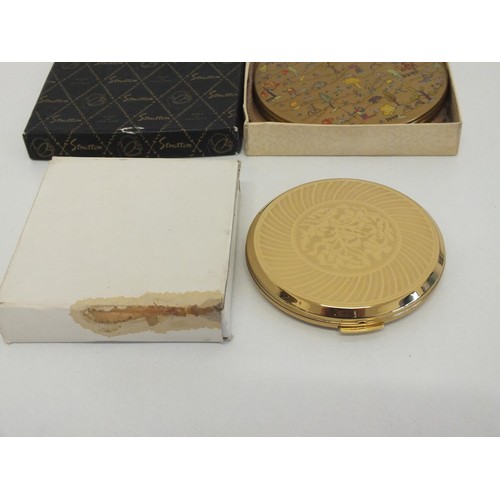 191 - TORTOISESHELL SNUFF BOX, 2 x STRATTON COMPACT AND STRATTON CUFFLINK SET