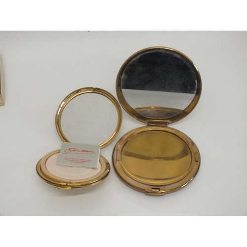 191 - TORTOISESHELL SNUFF BOX, 2 x STRATTON COMPACT AND STRATTON CUFFLINK SET