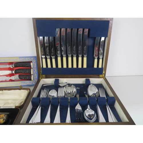 175 - SELECTION OF BOXED CUTLERY AND CANTEENS