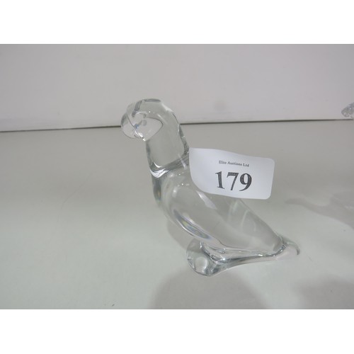 179 - CRYSTAL PARROT AND CRYSTAL BULL ORNAMENTS