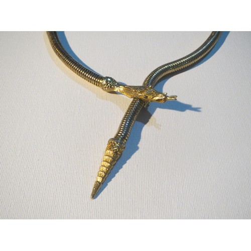 234 - GOLDTONE ARTICULATED SNAKE NECKLACE