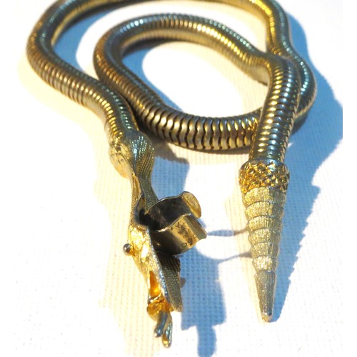 234 - GOLDTONE ARTICULATED SNAKE NECKLACE