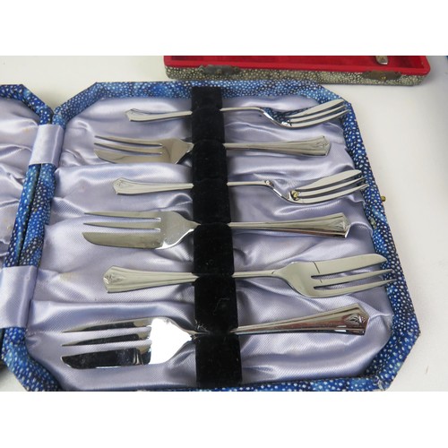 352 - TWO TRAYS OF BOXED CUTLERY AND CANTEEN CUTLERY SETS