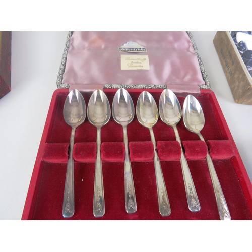 352 - TWO TRAYS OF BOXED CUTLERY AND CANTEEN CUTLERY SETS