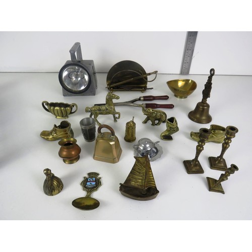 354 - BRITISH RAILWAYS LAMP TORCH AND BRASS ORNAMENTS