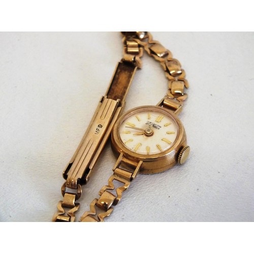 375 - 3 x LADIES WATCHES INCLUDING 9CT GOLD HALLMAKRED ROTARY 9CT GOLD CASED GRIFFON WATCH AND ETERNA-MATI... 