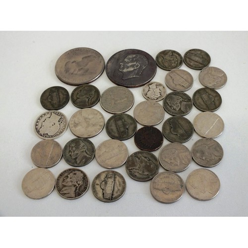 396 - 1895 QUARTED DOLLAR, DIMES AND DOLLARS 30 COINS IN TOTAL