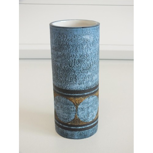 294 - TROIKA CYLINDRICAL VASE BY MARILYN PASCOE, HEIGHT 5.5