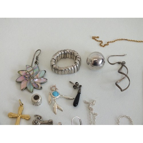 273 - SILVER JEWELLERY INCLUDING LINKS OF LONDON RING, NECKLACES, EARRINGS ETC- APPROXIMATELY 48g