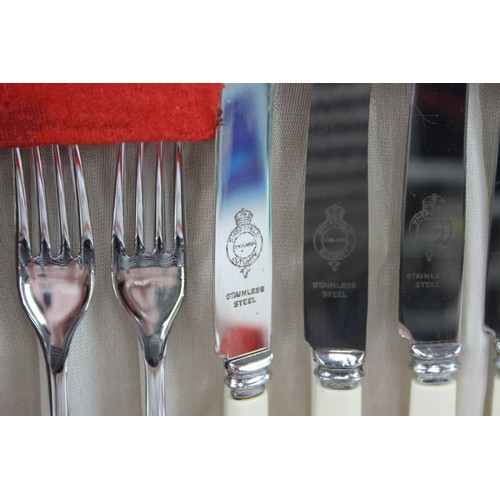 411 - 3 x Vintage Boxed SILVER PLATE Cutlery Inc Fish Cutlery, Steak Cutlery Etc