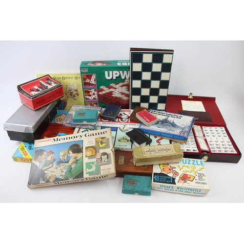 421 - Vintage BOARD GAMES & CARDS Inc Waddingtons, Upworks, Chess Job Lot