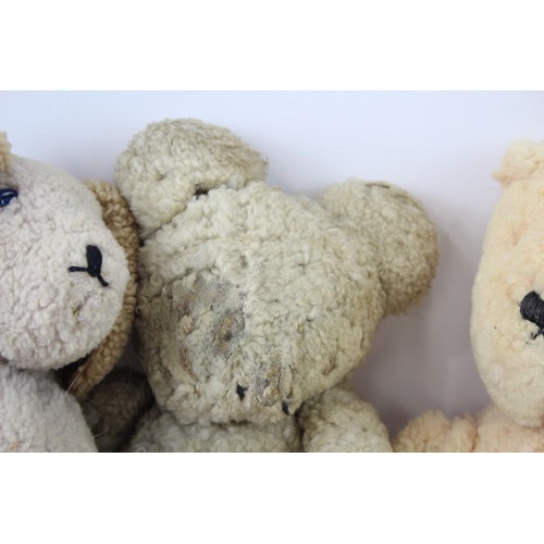 413 - 4 x Assorted Vintage SOFT TOYS Inc Teddy Bears, Dog, Jointed, Wool Etc