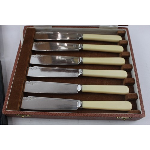 429 - 2 x Vintage Boxed SILVER PLATE Cutlery Inc Ivorine Fish Cutlery, EPNS Etc