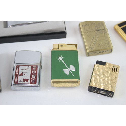 427 - 15 x Assorted Vintage BRANDED LIGHTERS Inc Ronson, Colibri, Hadson etc