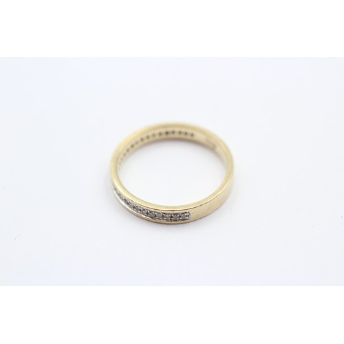 434 - 9ct Gold Diamond Half Eternity Ring (1.8g)- SIZE M