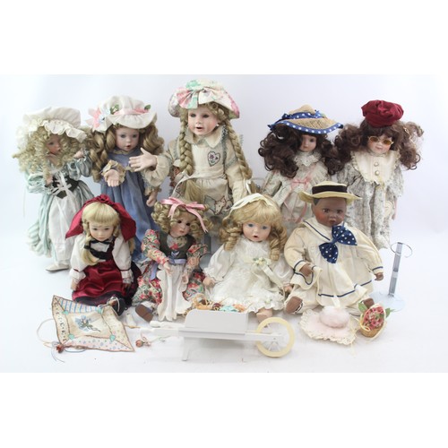 447 - Job Lot Of Assorted Porcelain DOLLS Inc Ashton Drake Galleries, Hamilton Etc