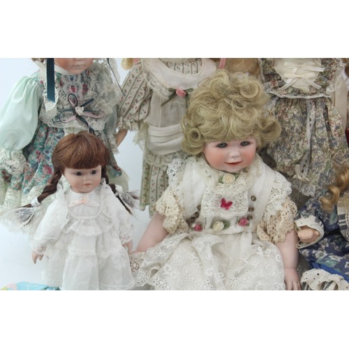 451 - Job Lot Of Assorted Porcelain DOLLS Inc The Hamilton Collection, Leonardo Etc