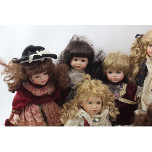 453 - Job Lot Of Assorted Porcelain DOLLS Inc The Hamilton Collection, Alberon Etc