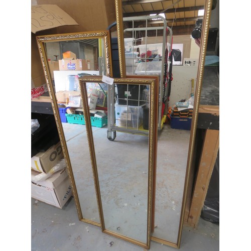 380 - 3 x GILT FRAMED WALL MIRRORS